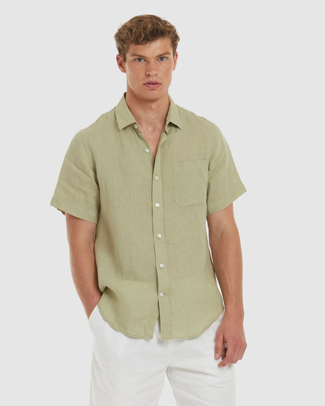 Ravello No Tuck Sand Linen Shirt - Slim Fit –