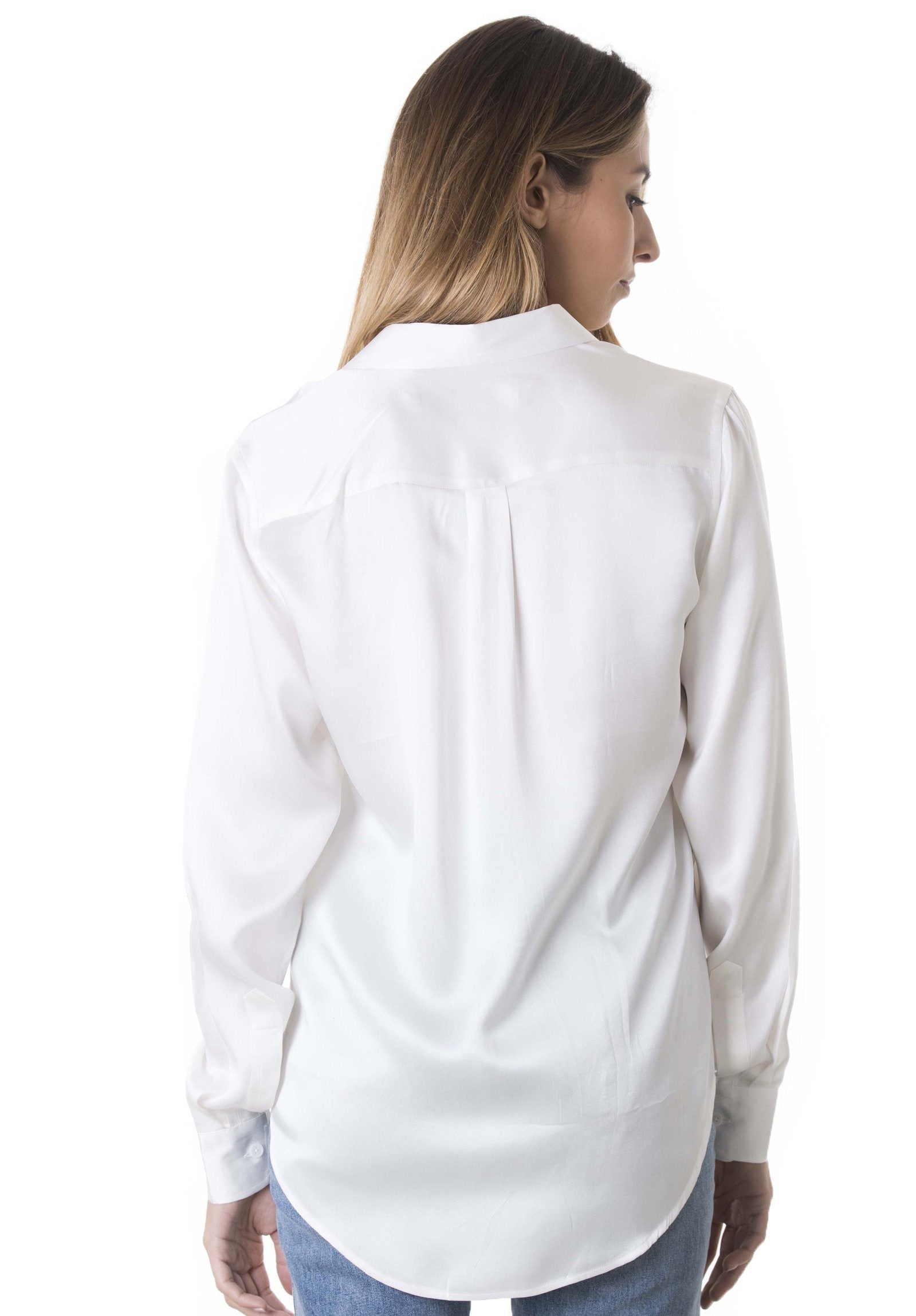 Satin White, Pure Charmeuse Silk Shirt – CAMIXA