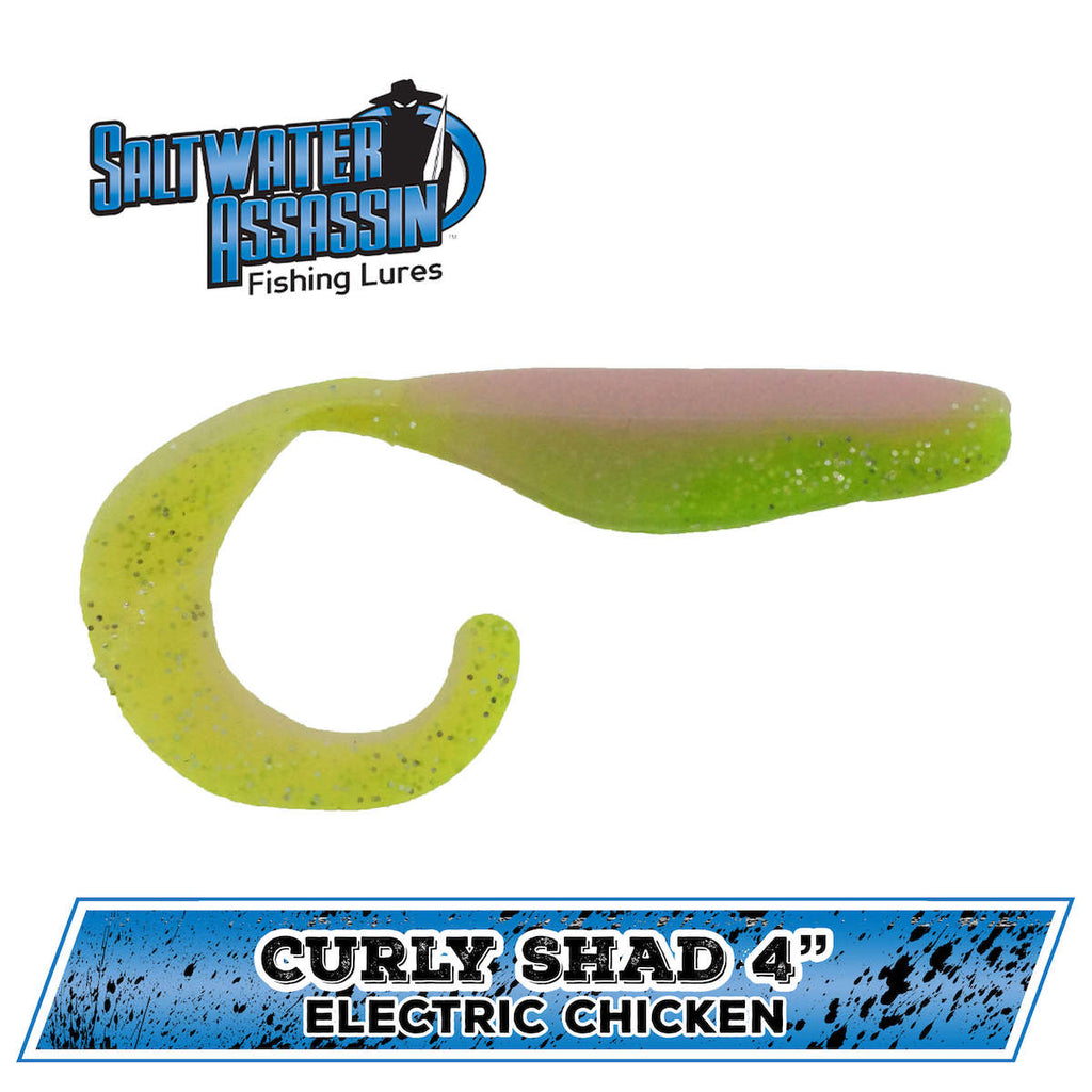 Chartreuse Silver Glitter Curly Shad – Big Eye Spinnerbaits