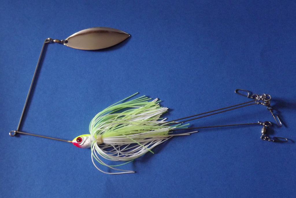 Chartreuse-White Spinnerbait Rig/GB – Big Eye Spinnerbaits