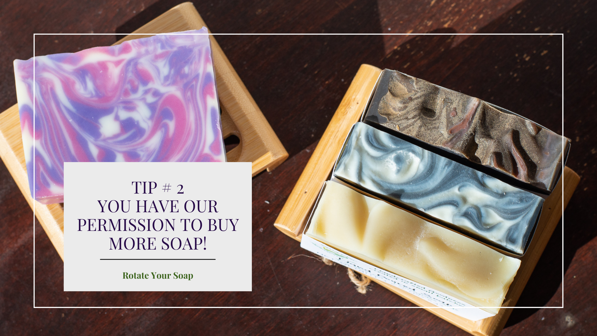 A variety of artisan soap and ecofriendly soap dishes