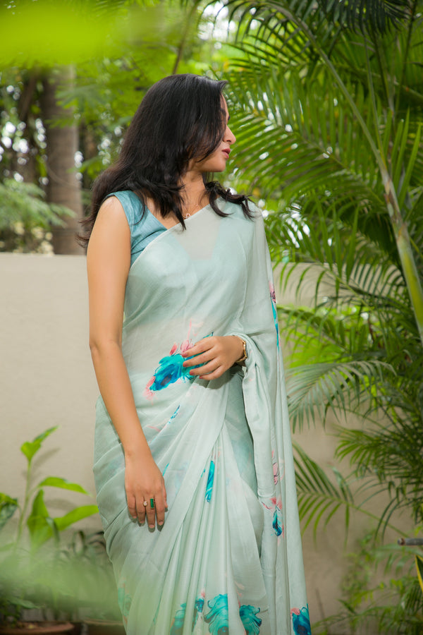 Mi Amor - Pure Silk Chiffon Saree – The Urban Doe