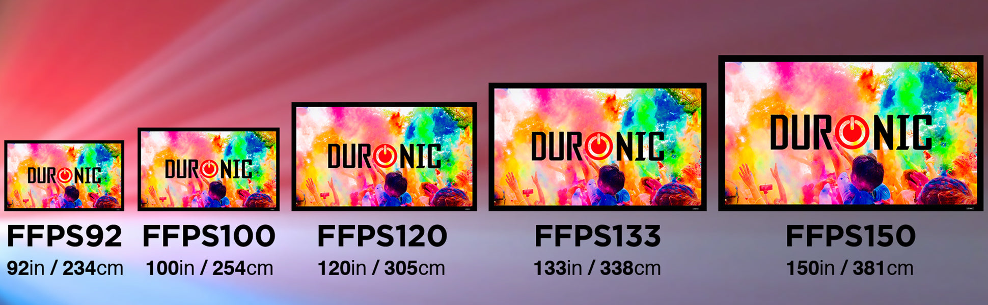 Duronic FFPS150 / 169 Schermo di proiezione a cornice rigida da 150”  formato 16:9 - Guadagno +1 montaggio a parete – Immagine ad alta  definizione HD— duronic-it