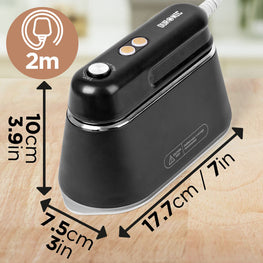 Duronic SI2 Mini ferro da stiro da viaggio a vapore 375W Stiratore Steamer Ferro  portatile Accessorio spazzola e borsello da viaggio inclusi— duronic-it