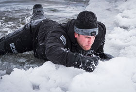 Action Photography: Men's Vapor Pro Insulated Tri-Laminate Bib Pant performing IRL 10