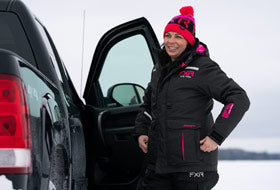 Action Photography: Women's Excursion Ice Pro Jacket performing IRL 18