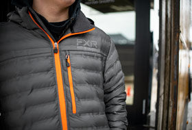 Action Photography: Men's Podium Hybrid Quilted Hoodie performing IRL 10