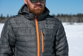 Action Photography: Men's Podium Hybrid Quilted Hoodie performing IRL 2