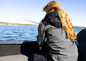 Action Photography: Women's Adventure Tri-Laminate Jacket performing IRL 5