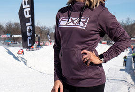 Action Photography: Women's Podium Tech Pullover Hoodie performing IRL 3