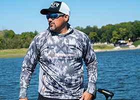 Action Photography: Men's Tournament Pro Hybrid UPF Pullover Hoodie performing IRL 1