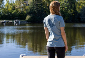 Action Photography: Women's Walleye Premium T-Shirt performing IRL 5