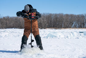 Action Photography: Men's Excursion Ice Pro Bib Pant performing IRL 4