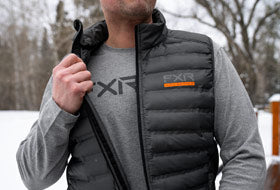 Action Photography: Men's Podium Hybrid Quilted Vest performing IRL 2