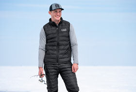 Action Photography: Men's Podium Hybrid Quilted Vest performing IRL 4