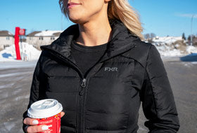 Action Photography: Women's Phoenix Quilted Hoodie performing IRL 5