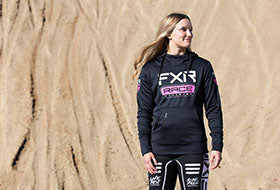 Action Photography: Women's Race Division Tech Pullover Hoodie performing IRL 1