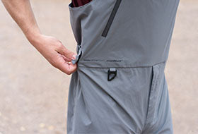 Action Photography: Men's Adventure Lite Tri-Laminate Bib Pant performing IRL 1