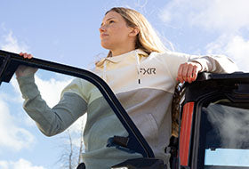 Action Photography: Women's Stripe Pullover Hoodie performing IRL 2