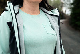 Action Photography: Women's Work Pocket Premium T-Shirt performing IRL 3