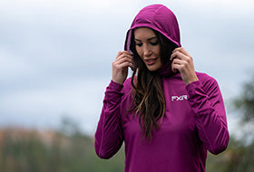 Action Photography: Women's Attack UPF Pullover Hoodie performing IRL 5