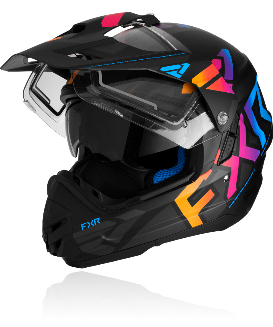 A front view image of FXR's Torque X Team black red colorway helmet