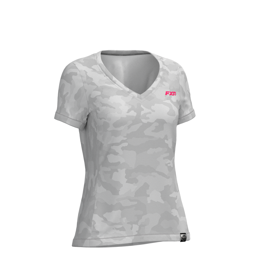 3D image of FXR's Women's BREEZY UPF V-NECK T-SHIRT