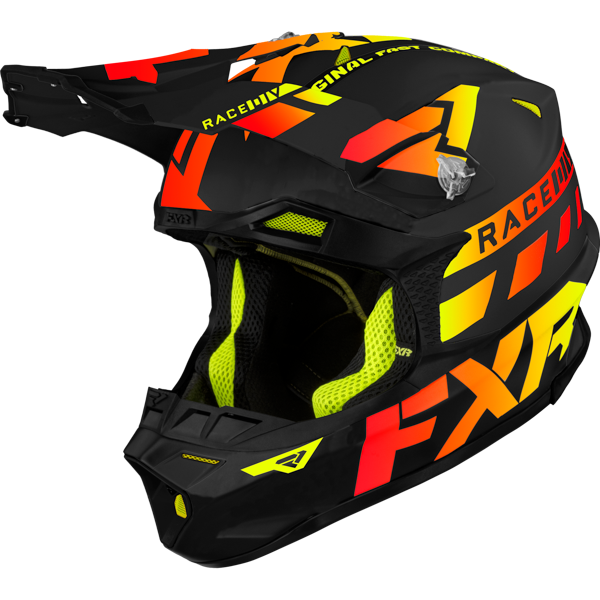 Front-angle product shot of FXR's Blade Race Div helmet