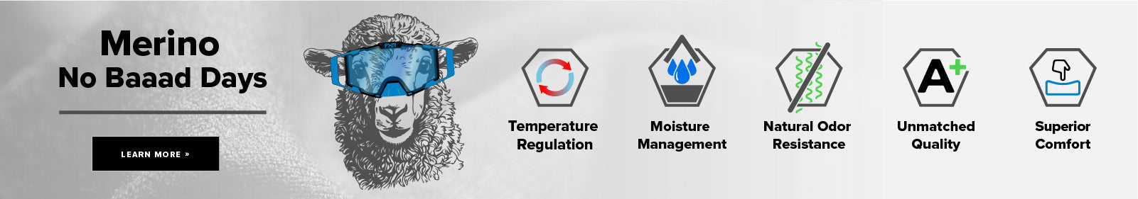 Merino Wool Desktop Graphic - Temperature Regulation, Moisture Management, Natural Order Resistance, Unmatched Quality, and Superior Comfort