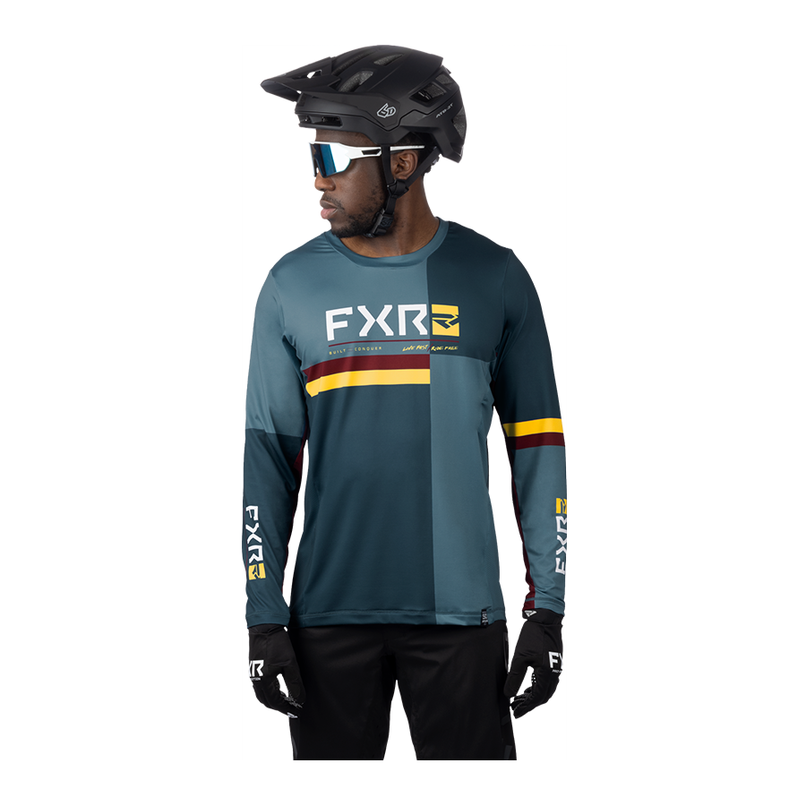 Image of FXR's Men's Proflex Long Sleeve Jersey in Steel/Sundial colorway