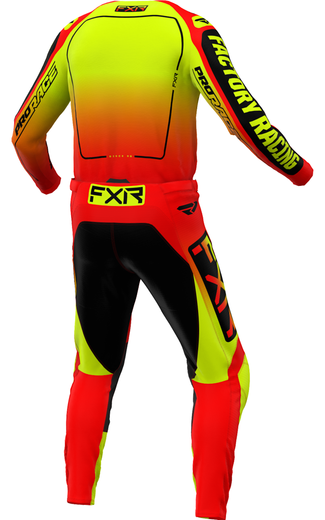 A 3D image of FXR's Clutch MX Jersey and Pant in Inferno colorway