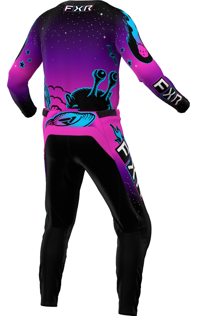 A 3D image of FXR's Clutch MX Jersey and Pant in Galactic colorway