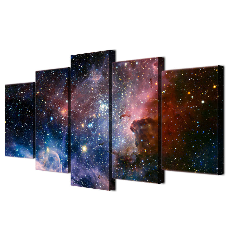 5 Piece Galaxy Outer Space Universe Stars Canvas Wall Art Image Pictur ...