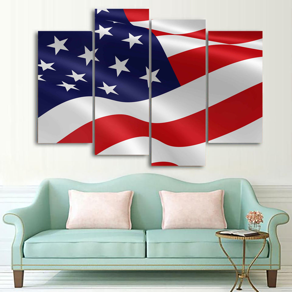 Patriotic Usa American Flag 1 2 3 4 And 5 Piece Multi Panel Canvas Wa Buy Canvas Wall Art