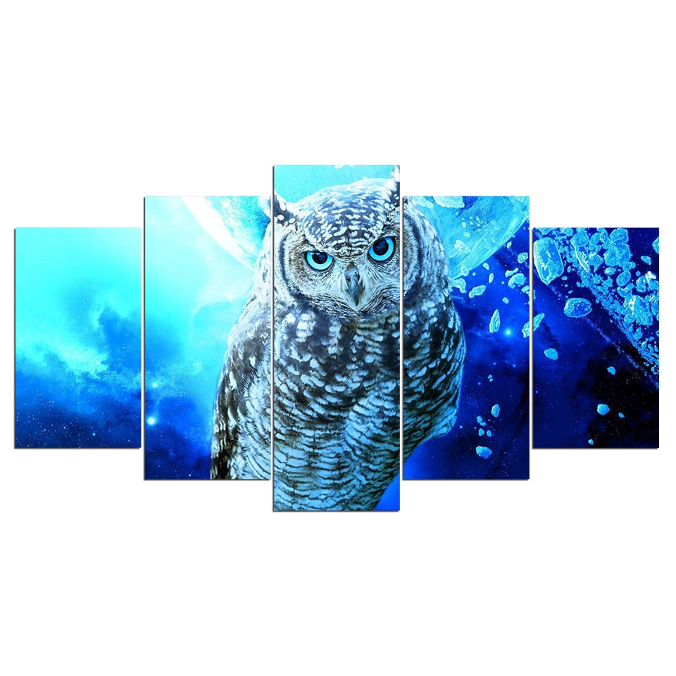 Blue Owl Framed 5 Piece Canvas Wall Art – Buy Canvas Wall Art Online ...