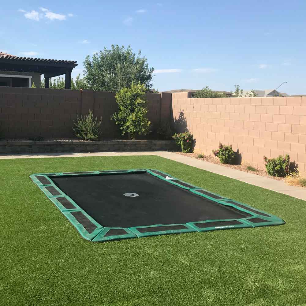 Rectangle In Ground Trampoline Diy - 10x14' Rectangle In-ground ...