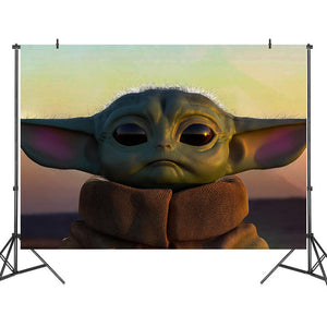 Baby Yoda The Mandalorian Birthday Backdrop Curtain Background Photobo Prosparty - baby yoda roblox code