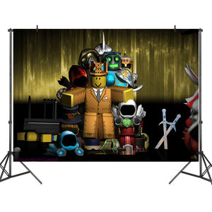 Roblox Birthday Backdrop Photobooth Backdrop Stand Party Wall Prosparty - robot bacon roblox