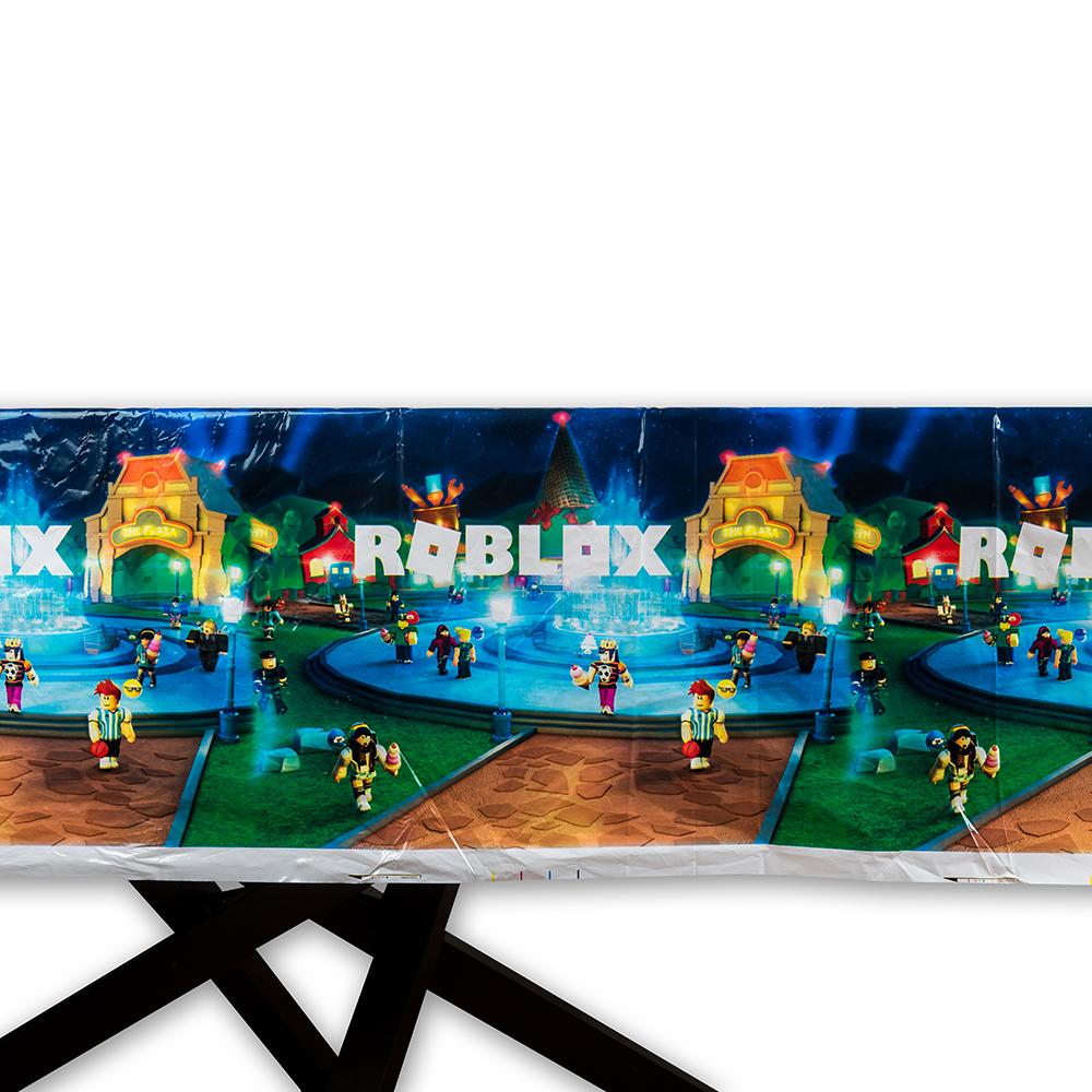 Roblox Theme Party Supplies Table Ware 16 Guests Banner Table Cloth Pl Prosparty - roblox plates and napkins