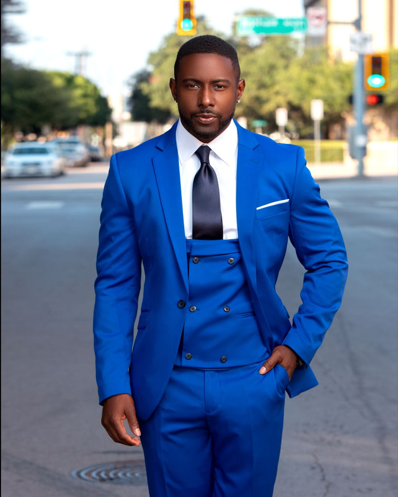 Elevate Your Style with Our 3 Piece Executive Classic Navy Blue Suit