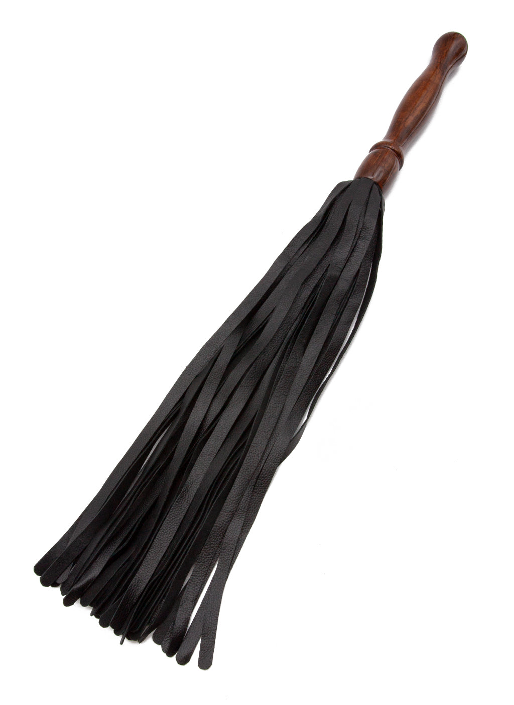 Sissoo Rosewood Long Handle Leather Flogger - Male Stockroom product image