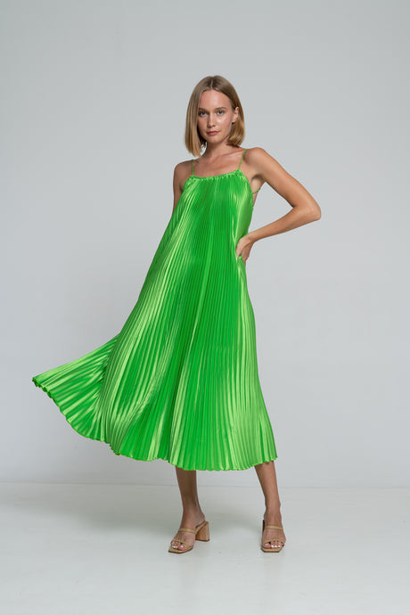 Été Strappy Gown - Neon Lime