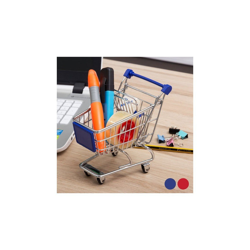 Mini Shopping Trolley Fun Desk Tidy Pen Holder Funny Office