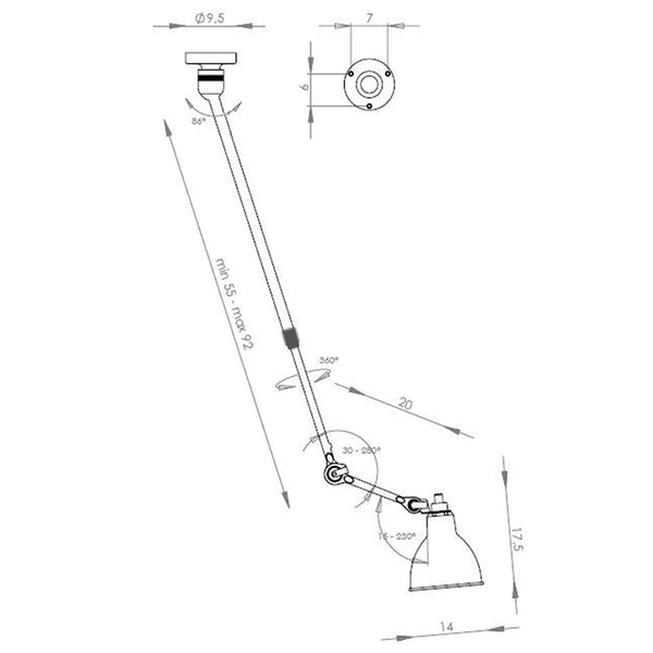 Lampe Gras Wandleuchte