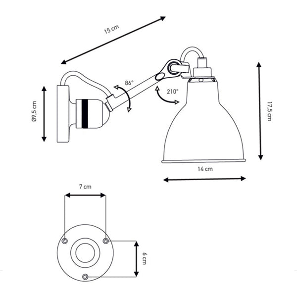 Lampe Gras wall lamp