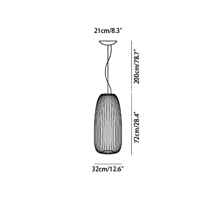 Lampe à suspension à rayons