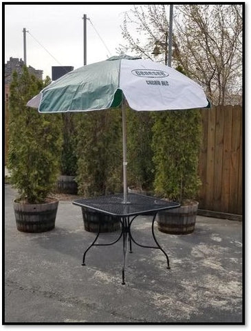 large cream umbrella