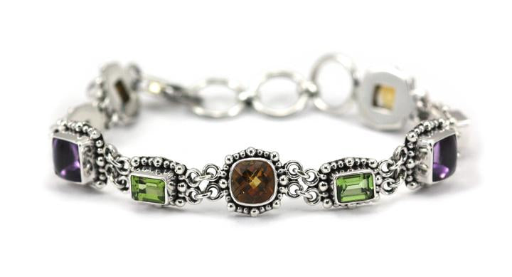 Bali Sterling Silver Gemstone Bracelet