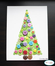 top five christmas craft ideas, button christmas tree
