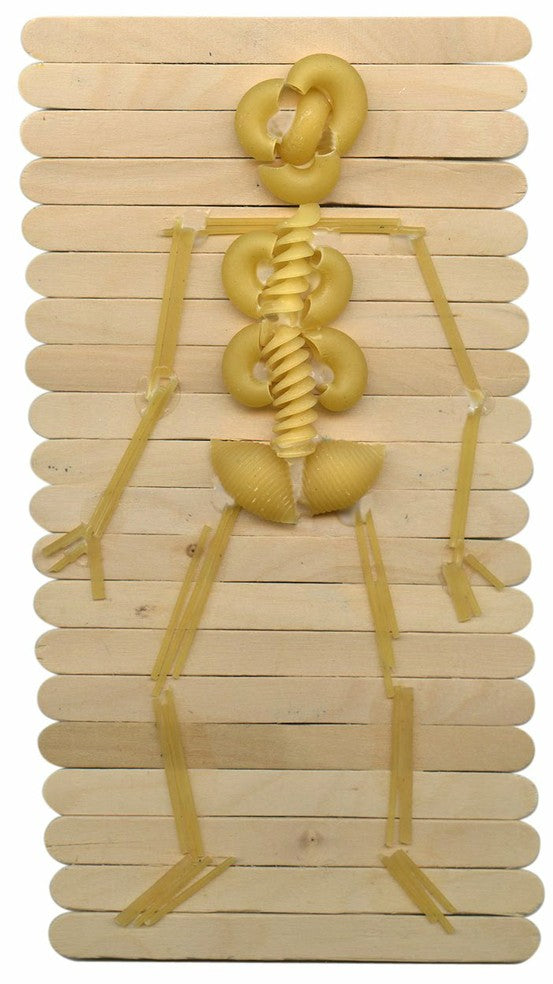 top five Halloween craft ideas for kids, halloween pasta skeleton